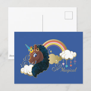 Magisch de Eenhoorn Regenboog & Wolken Ontwerp Briefkaart