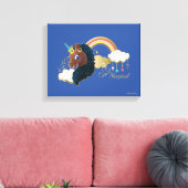 Magisch de Eenhoorn Regenboog & Wolken Ontwerp Canvas Afdruk (Insitu (Woonkamer))