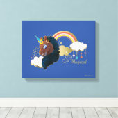 Magisch de Eenhoorn Regenboog & Wolken Ontwerp Canvas Afdruk (Insitu (Houten vloer))
