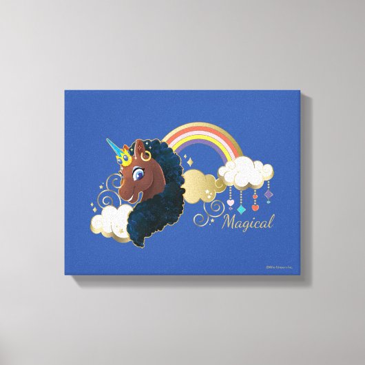 Magisch de Eenhoorn Regenboog & Wolken Ontwerp Canvas Afdruk (Voorkant)