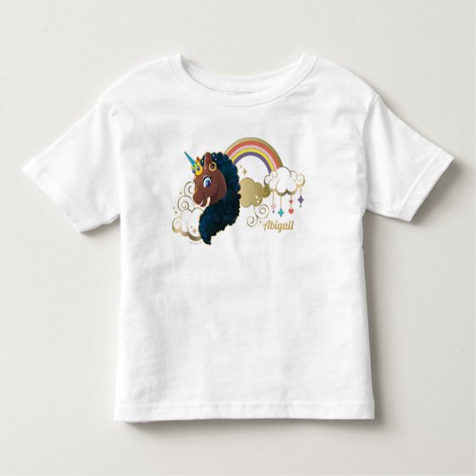 Magisch de Eenhoorn Regenboog & Wolken Ontwerp Kinder Shirts (Voorkant)