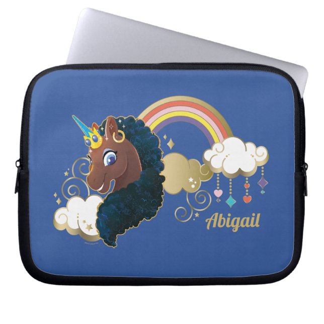 Magisch de Eenhoorn Regenboog & Wolken Ontwerp Laptop Sleeve (Voorkant)