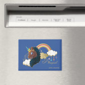 Magisch de Eenhoorn Regenboog & Wolken Ontwerp Magneet (Insitu (Vaatwasser))