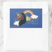 Magisch de Eenhoorn Regenboog & Wolken Ontwerp Rechthoekige Sticker (Tas)