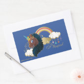 Magisch de Eenhoorn Regenboog & Wolken Ontwerp Rechthoekige Sticker (Envelop)