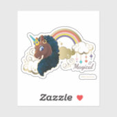 Magisch de Eenhoorn Regenboog & Wolken Ontwerp Sticker (Vel)
