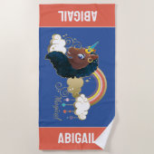 Magisch de Eenhoorn Regenboog & Wolken Ontwerp Strandlaken (Voorkant)