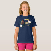 Magisch de Eenhoorn Regenboog & Wolken Ontwerp T-shirt (Voorkant volledig)