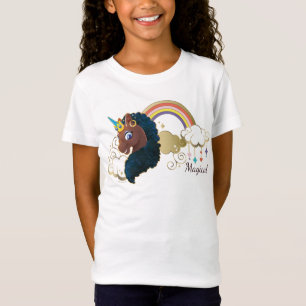 Magisch de Eenhoorn Regenboog & Wolken Ontwerp T-shirt