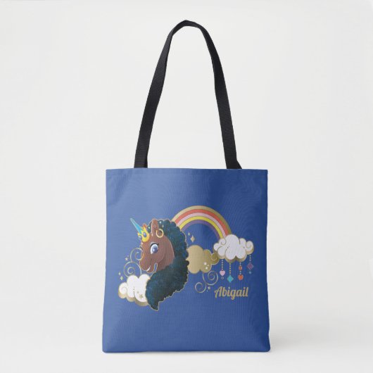 Magisch de Eenhoorn Regenboog & Wolken Ontwerp Tote Bag (Voorkant)