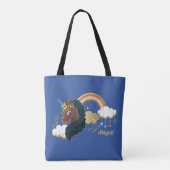 Magisch de Eenhoorn Regenboog & Wolken Ontwerp Tote Bag (Achterkant)