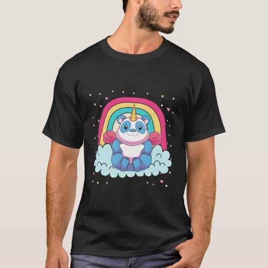 Magisch Dier Regenboog Pandacorn Eenhoorn Panda T-shirt (Voorkant)