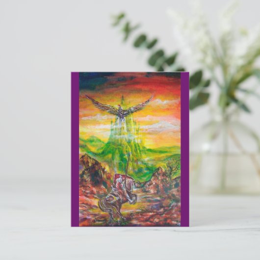 MAGISCH DUEL TUSSEN BRADAMANT EN NEGROMANCER BRIEFKAART (Staand voorkant)