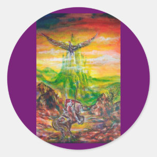 MAGISCH DUEL TUSSEN BRADAMANT EN NEGROMANCER RONDE STICKER