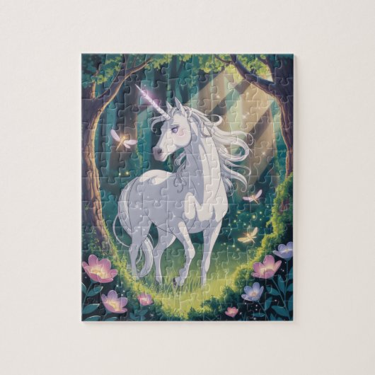 Magisch eenhoorn bos legpuzzel (Verticaal)