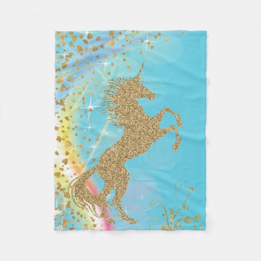 Magisch Eenhoorn Dekbed Fleece Deken (Voorkant)