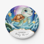 Magisch Eenvoudig Zeeen Turtle Baby shower Papieren Bordje (Voorkant)