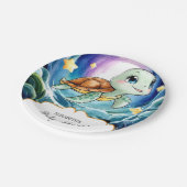 Magisch Eenvoudig Zeeen Turtle Baby shower Papieren Bordje (Gekanteld)