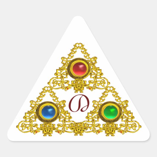MAGISCH ELFIEK TALISMAN/GOLD TRIANGLE MONOGRAM STICKER (Voorkant)