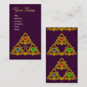MAGISCH ELFIEK TALISMAN MONOGRAM, Gold Paars Visitekaartje (Voorkant / Achterkant)