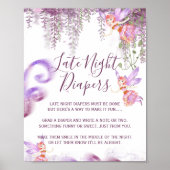 Magisch Fairy Theme Late Night Diaper Sign Poster (Voorkant)