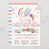 Magisch, Fairy-verhaal, Unicorn, Th-Birthday Party Kaart (Voorkant / Achterkant)