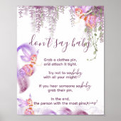 Magisch Fairy Zeg niet dat Baby shower Game Sign. Poster (Voorkant)