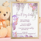 Magisch Fairy Zeg niet dat Baby shower Game Sign. Poster
