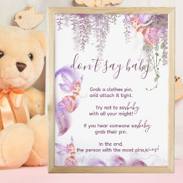 Magisch Fairy Zeg niet dat Baby shower Game Sign. Poster