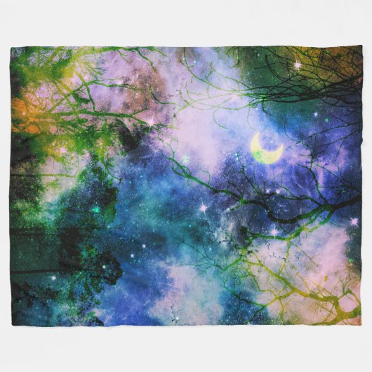 magisch fantasiebos fleece deken (Voorkant (Horizontaal))