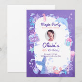 Magisch feest zeemeermin thema verjaardag viering kaart (Voorkant / Achterkant)