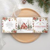 Magisch Feestelijk Winterdorp 4 Foto Kerstmis Drieluik Wenskaart