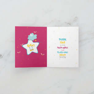 Magisch Fun Schattige Funny Tooth Fairy Bedankt Pu Kaart