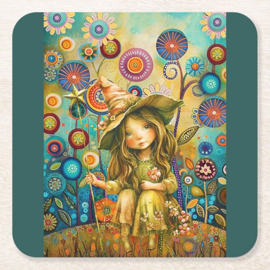 Magisch gefluister tussen de bloemen kartonnen onderzetters (Voorkant)