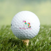 Magisch geïllustreerd Cute Girl Rainbow Unicorn Golfballen (Insitu Shirt)