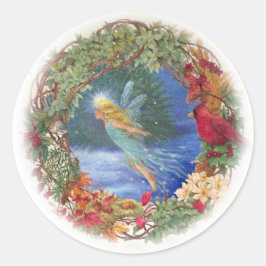 Magisch geïllustreerd Fairy Kerst sticker