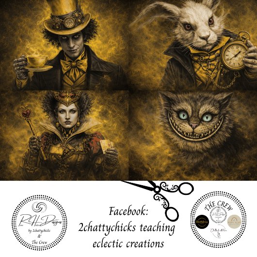 Magisch geïnspireerde karakter-set decoupage tissuepapier