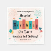 Magisch gelukkigste meisje verjaardagsfeestje servet (Voorkant)