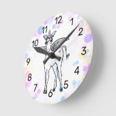 Magisch gescheurde Unicorn met kleurrijke bubbels Ronde Klok (Hoek)