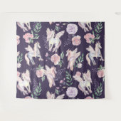 Magisch gevleugeld pony patroon wandkleed (Voorkant (horizontaal))