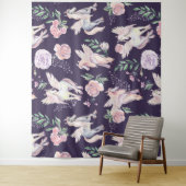 Magisch gevleugeld pony patroon wandkleed (In situ)