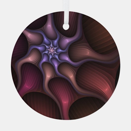 Magisch glanzend Abstract Gestreept Kleurrijke Fra Glas Ornament (Achterkant)