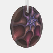 Magisch glanzend Abstract Gestreept Kleurrijke Fra Glas Ornament (Voorkant Rechts)