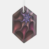 Magisch glanzend Abstract Gestreept Kleurrijke Fra Glas Ornament (Voorkant links)