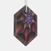 Magisch glanzend Abstract Gestreept Kleurrijke Fra Glas Ornament (Voorkant Rechts)