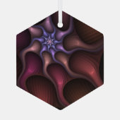 Magisch glanzend Abstract Gestreept Kleurrijke Fra Glas Ornament (Achterkant)