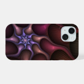 Magisch glanzend Abstract Gestreept Kleurrijke Fra iPhone 15 Case (Achterkant horizontaal)