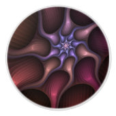 Magisch glanzend Abstract Gestreept Kleurrijke Fra Keramische Knop (Voorkant)