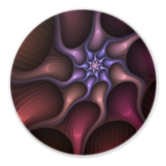 Magisch glanzend Abstract Gestreept Kleurrijke Fra Keramische Knop (Voorkant)