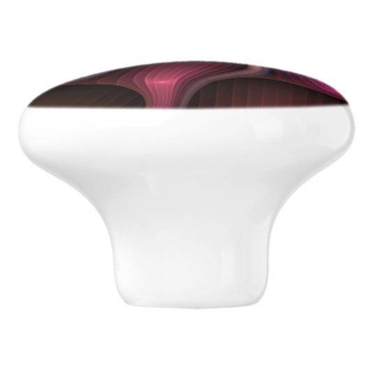 Magisch glanzend Abstract Gestreept Kleurrijke Fra Keramische Knop (Zijkant)